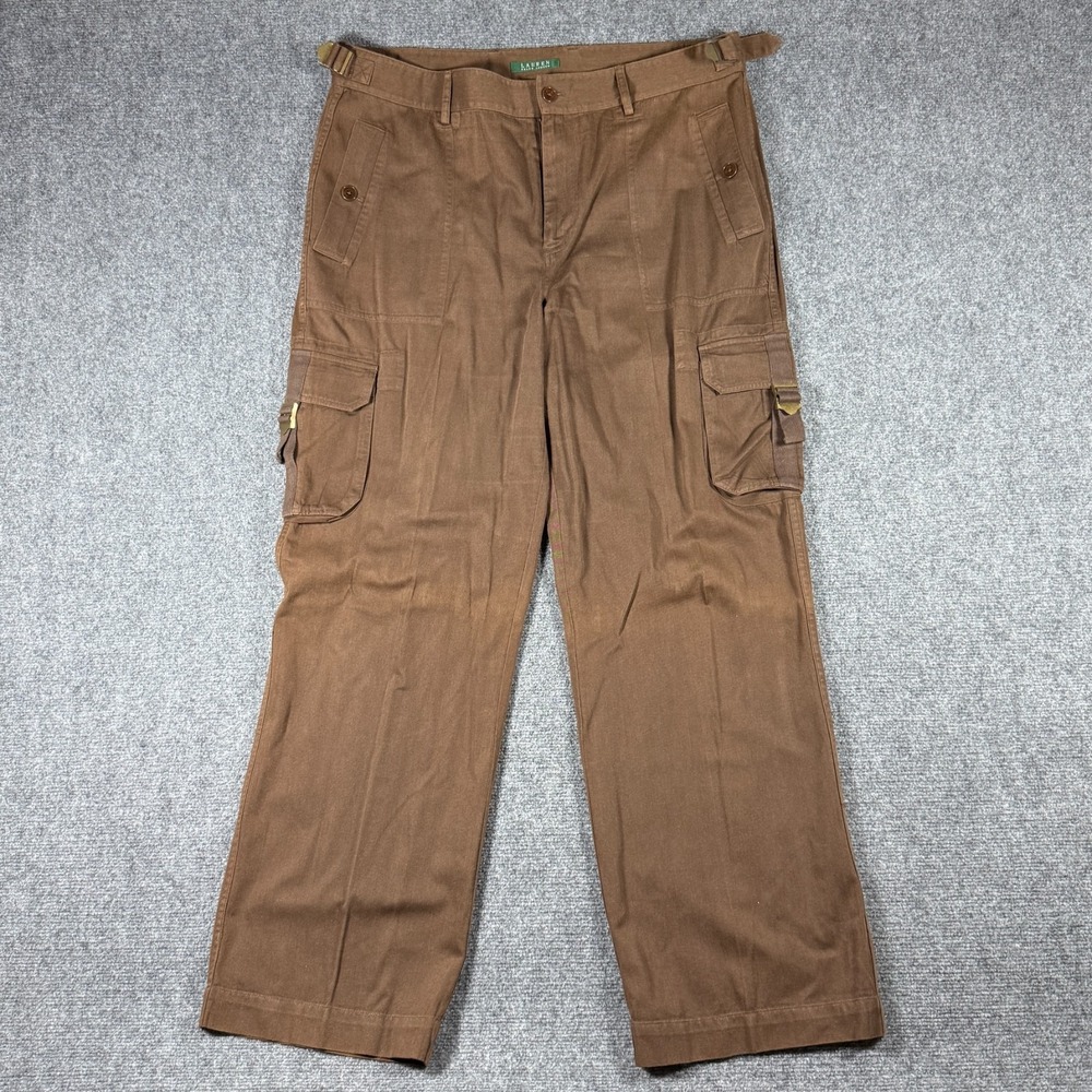 Vintage Lauren Ralph Lauren Pants Cargo Pants Brown Utility Adjustable Size 16